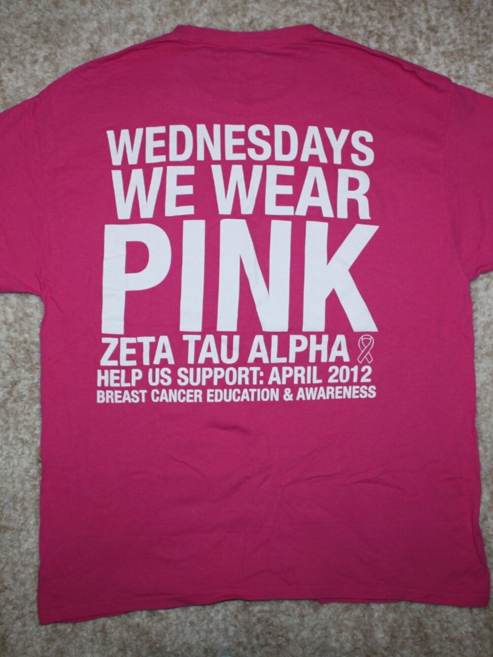 ZTA Wednesdays We Wear Pink April 2012 T-shirt